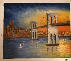 Buy City Scene Bridge ART PAINTING 20x24  • 19.99£