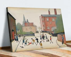 Buy Children Playing CANVAS WALL ART PICTURE PRINT PAINTING FRAMED Ls Lowry Style • 37.99£