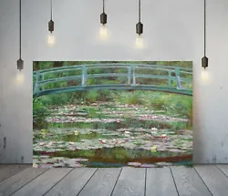 Buy Monet Bridge Waterlily Pond-framed Canvas Painting Wall Art Picture Paper Print • 64.99£