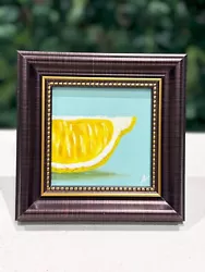 Buy Lemon Oil Painting VINTAGE FRAMED Realistic Original Half Citrus Fruit Art Sale • 70£