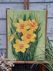 Buy Daffodil Bunch, March Birth Month Flower, Original Acrylics Painting On Canvas • 25.57£