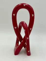 Buy Soapstone Love Knot Sculpture Red With White Hearts 8  Kenya Fair Trade NEW • 24.86£