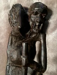 Buy ANTIQUE / VTG African Wood Sculpture Hand Carved Statue 20  - TANZANIA   • 1,893.52£