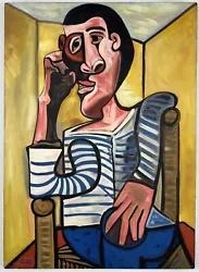 Buy Pablo Picasso (Handmade) Oil On Canvas Painting Signed & Stamped 50 X 70 Cm • 630£