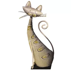 Buy 14.5  METAL CAT Kitten Feline TABLE ART  Metal Sculpture Pet Art • 36.34£