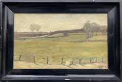 Buy Unknown Painter Impressionist Wide Landscape IN Denmark Oil Painting Antique • 135.51£