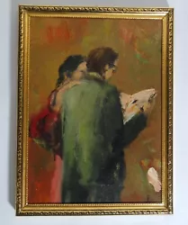 Buy Original Oil Painting  Reader Couple  Signed Hans Hochhaus Berlin • 85.43£