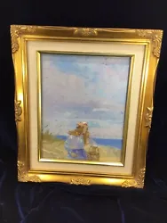 Buy Vintage Oil On Board Painting Framed Young Girl , Beach , Sea, • 45£