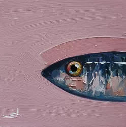 Buy Sardine Fish Oil Painting Vivek Mandalia Impressionism 8x8 Signed Collectible  • 3.80£