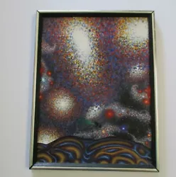 Buy Vintage Surrealist Painting Colorful Psychedelic Landscape Modernist Ufo Space • 1,020.59£