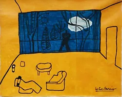 Buy Oil Painting On Canvas Abstract Signed LE CORBUSIER Canvas Handmade Art • 30£