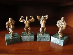 Buy Monkey Gorilla Bodybuilder Fitness  Bronze Sculpture Art Figurine Marble Lot 4pc • 70.50£