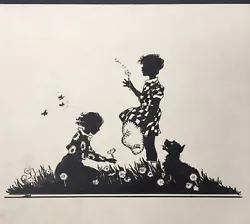 Buy Original 1930s Silhouette Painting Titled  The Dandelion Clock , SIGNED To Verso • 100£
