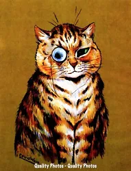 Buy Cat With Monocle 8.5x11  Photo Print Louis Wain Formal Animal Feline Painting • 7.72£