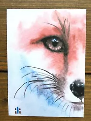 Buy ACEO Watercolor Print Cute Fox Portrait Woodland Animal Fine Art Painting • 3.50£
