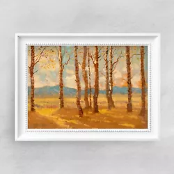 Buy Birches In Autumn Rustic Vintage Landscape Poster Print - Famous Paintings | 038 • 2.49£