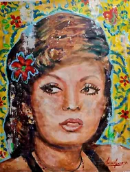 Buy Original Mario Mendoza Googoosh Pop Art Music Oil Painting Canvas Persian 70's • 1,500£