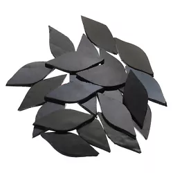 Buy 50g Stained Glass Mosaic Leaf Black Glass Mosaic Tiles Bulk • 9.10£
