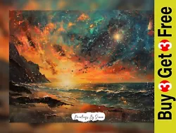 Buy Stunning Sunset, Sunset Ocean, Oil Painting Print 5 X7  On Matte Paper • 4.99£
