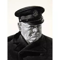 Buy Stone Portrait UK Prime Minister Winston Churchill Painting Large Wall Art Print • 15.99£
