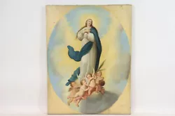 Buy Ancient Oil Painting, Maria Immaculata After Murillo, Nazarenes, Biedermeier Around 1830 • 299.77£