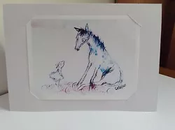 Buy Horse, Mouse Birthday/Greeting Card Printed From Original Painting, Cute Animals • 2.65£