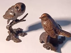 Buy Butler & Peach Small Cast Bronze Model, Tawny Owl & Robin On A Plant Pot • 39.99£
