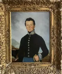 Buy Antique Oil Painting French Second Empire Military Portrait Handsome Gent 1849 • 299£