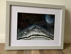 Buy Original Spray Paint Art Picture Space Planet Moon - Ideal Gift • 26£