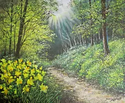 Buy Daffodil Forest - 10 X 12  Acrylic/Oil Painting On Canvas Panel. • 48£