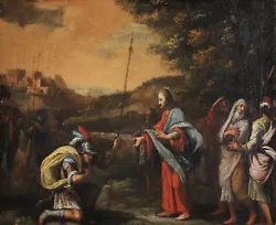 Buy 17th CENTURY LARGE FRENCH OLD MASTER OIL ON CANVAS - THE BAPTISM OF CORNELIUS • 0.99£