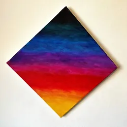 Buy Original Diamond Rainbow Colours Painting On Canvas. 30 X 30cm • 10£