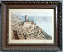 Buy Antique Hand Coloured Etching Of A Romantic Castle/fortress • 49£