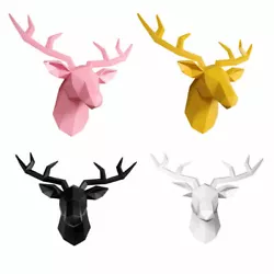 Buy 3D Deer Head Hanging Wall Sculpture Home Decor Modern Gift Art • 39.85£