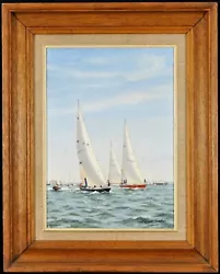 Buy Roger Fisher (1919-1992) Round The World Race Yachts Seascape Oil Painting • 1.20£