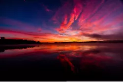 Buy Purple Pink Sunset Beach Lake Trees  Canvas Wall Art Picture Print 30 X20  • 29.99£