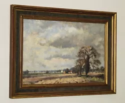 Buy OWEN WATERS (1916-2005) Large Original Oil Painting 'Norfolk Fields' Dated 1974 • 395£