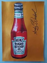 Buy Andy Warhol Hand Signed. 'heinz'. Watercolor On Paper. Pop Art • 24.86£