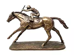 Buy Cold Cast Bronze Horse & Jockey Sculpture 'On The Flat' By Harriet Glen H 24cm • 79.99£