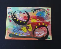 Buy Contemporary No3 Abstract Original ACEO Art Card Mixed Media Mini Artwork • 2.49£
