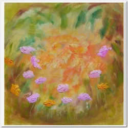 Buy Pink And Orange Poppies Original Painting 20 X 20 Inch Contemporary By Fallini • 53.75£