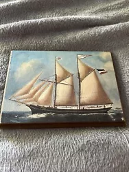 Buy Vintage Boat Schnooer Picture On Board • 2£