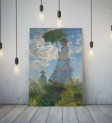 Buy Monet Woman With A Parasol -framed Canvas Painting Wall Art Picture Paper Print • 21.99£