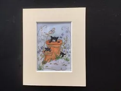 Buy Aceo Original Watercolour Painting By Toni Cats Hiding In The Pots • 7.30£