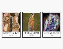 Buy Gustav Klimt Set Of 3 Painting Living Room Print Poster Picture Portrait Gift UK • 3.49£