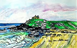 Buy Original Watercolour Painting Of The Island St Ives Cornwall No 1 • 25£