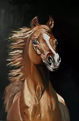 Buy COA Original Oil Art Painting Canvas Arabian Horse Portrait 16”x24  Vintage • 189.45£