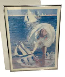 Buy Edmund Charles  'Girl With Sail Boat' Painting Replica Framed Print  |G245 I2 • 5.95£