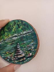 Buy Original On Log Nature Painting, Acrylic Painting River • 7.77£