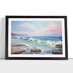 Buy Seascape Impressionism No.2 Framed Wall Art Poster Canvas Print Picture Painting • 29.95£